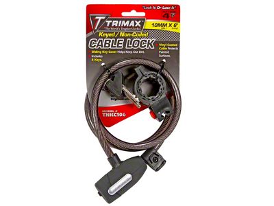 TRIMAFLEX Non-Coiled Cable Lock with Quick Release Bracket; 6-Foot x 10mm
