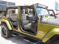 Tubular Front Doors; Fine Textured Black (07-18 Jeep Wrangler JK)