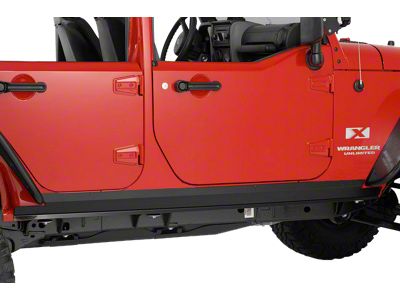 Under Door Sideplates; Black (07-18 Jeep Wrangler JK 4-Door)