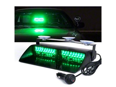 Undercover Series Windshield LED Strobe Lights with Suction Cups; Green (Universal; Some Adaptation May Be Required)