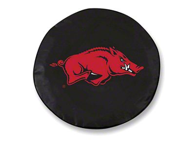 University of Arkansas Spare Tire Cover with Camera Port; Black (18-25 Jeep Wrangler JL)