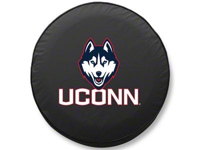 University of Connecticut Spare Tire Cover with Camera Port; Black (18-25 Jeep Wrangler JL)
