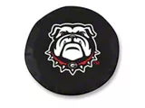 University of Georgia Bull Dog Spare Tire Cover with Camera Port; Black (18-25 Jeep Wrangler JL)