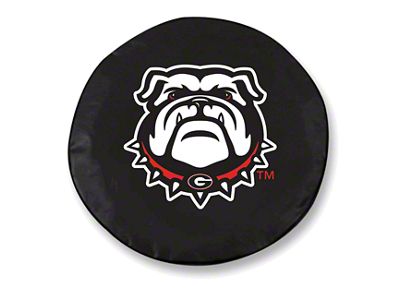 University of Georgia Bull Dog Spare Tire Cover with Camera Port; Black (18-25 Jeep Wrangler JL)