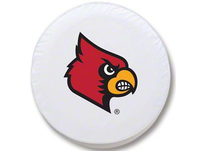 University of Louisville Spare Tire Cover; White (66-18 Jeep CJ5, CJ7, Wrangler YJ, TJ & JK)