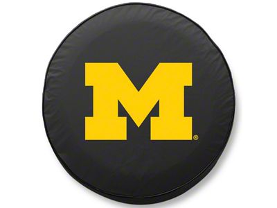 University of Michigan Spare Tire Cover with Camera Port; Black (18-25 Jeep Wrangler JL)
