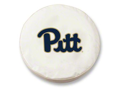 University of Pittsburgh Spare Tire Cover; White (66-18 Jeep CJ5, CJ7, Wrangler YJ, TJ & JK)