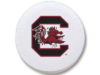 University of South Carolina Spare Tire Cover with Camera Port; White (18-25 Jeep Wrangler JL)