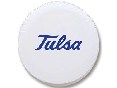 University of Tulsa Spare Tire Cover with Camera Port; White (18-25 Jeep Wrangler JL)
