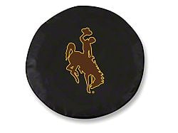 University of Wyoming Spare Tire Cover with Camera Port; Black (18-25 Jeep Wrangler JL)