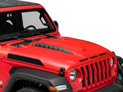 Unleash Series Hood with Functional Air Vents; Unpainted (18-25 Jeep Wrangler JL)