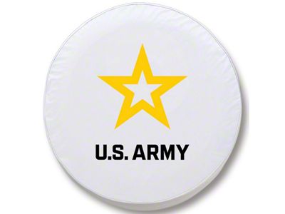 U.S. Army Spare Tire Cover with Camera Port; White (18-25 Jeep Wrangler JL)
