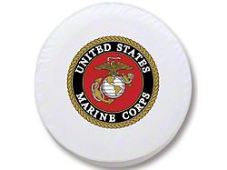 U.S. Marine Corps Spare Tire Cover; White (66-18 Jeep CJ5, CJ7, Wrangler YJ, TJ & JK)