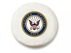 U.S. Navy Spare Tire Cover; White (66-18 Jeep CJ5, CJ7, Wrangler YJ, TJ & JK)