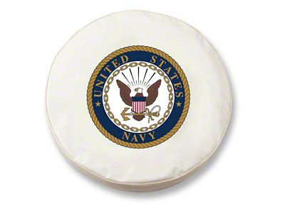 U.S. Navy Spare Tire Cover; White (66-18 Jeep CJ5, CJ7, Wrangler YJ, TJ & JK)