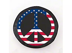 USA Peace Style 1 Spare Tire Cover with Camera Port; Black (18-26 Jeep Wrangler JL)
