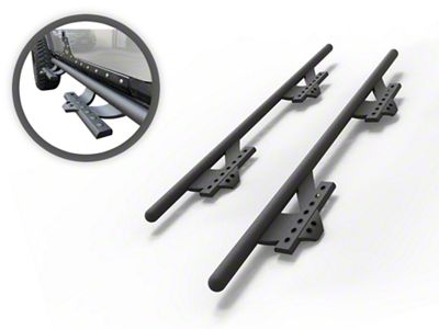 V Signature Side Step Bars; Black (07-18 Jeep Wrangler JK 4-Door)