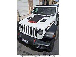 V2 Hood Stripe with 1941 Logo; Matte Black (18-25 Jeep Wrangler JL)