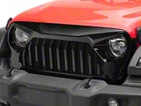 American Modified Vader Grille with Mesh; Glossy Black (18-25 Jeep Wrangler JL)