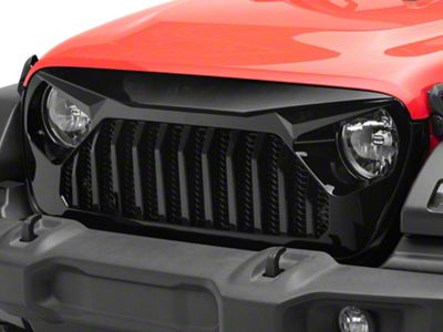 American Modified Vader Grille with Mesh; Glossy Black (18-25 Jeep Wrangler JL)