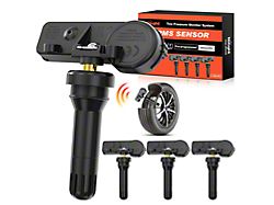 Valve Stem-Mounted TPMS Sensors with Rubber Valve; Set of 4 (13-18 Jeep Wrangler JK)