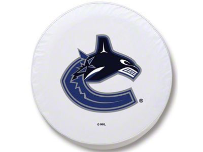 Vancouver Canucks Spare Tire Cover with Camera Port; White (18-25 Jeep Wrangler JL)