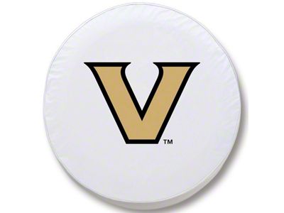 Vanderbilt University Spare Tire Cover; White (66-18 Jeep CJ5, CJ7, Wrangler YJ, TJ & JK)