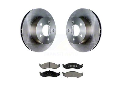 Vented Brake Rotor and Semi-Metallic Pad Kit; Front (90-98 Jeep Wrangler YJ & TJ; 1999 Jeep Wrangler TJ w/ 3-1/4-Inch Composite Rotors)