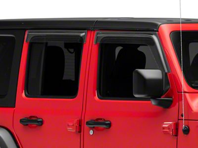 Ventguard Window Deflectors; Front and Rear; Carbon Fiber Look (18-25 Jeep Wrangler JL 4-Door)