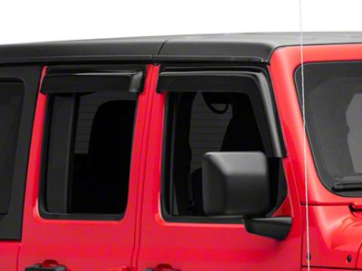 Ventguard Window Deflectors; Front and Rear; Smoked (18-25 Jeep Wrangler JL 4-Door)