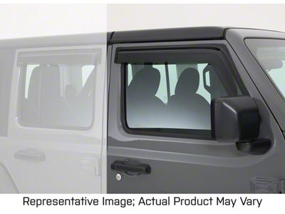 Ventguard Window Deflectors; Front; Carbon Fiber Look (18-25 Jeep Wrangler JL)