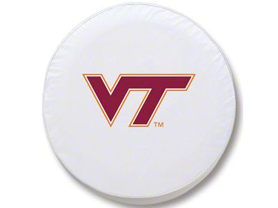 Virginia Tech University Spare Tire Cover with Camera Port; White (18-25 Jeep Wrangler JL)