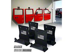 Wall Mount Storage Door Hangers; American Flag Design; Set of 4 (76-25 Jeep CJ7, Wrangler YJ, TJ, JK & JL)