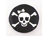 White Pirate Girl Spare Tire Cover with Camera Port; Black (18-25 Jeep Wrangler JL)