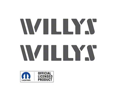 WILLYS Logo; Dark Gray (07-25 Jeep Wrangler JK & JL)