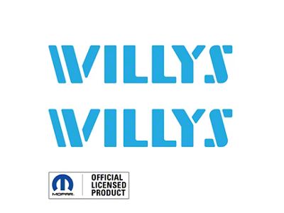 WILLYS Logo; Light Blue (07-25 Jeep Wrangler JK & JL)