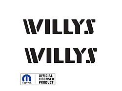 WILLYS Logo; Matte Black (07-25 Jeep Wrangler JK & JL)