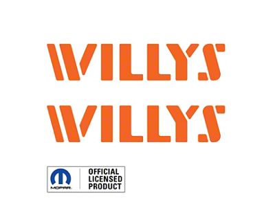 WILLYS Logo; Orange (07-25 Jeep Wrangler JK & JL)