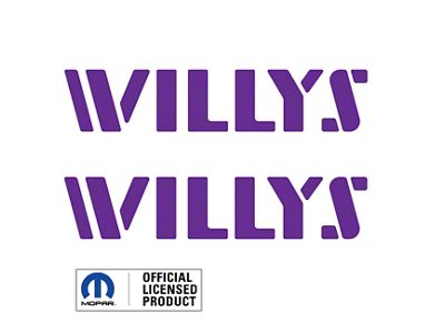 WILLYS Logo; Purple (07-25 Jeep Wrangler JK & JL)