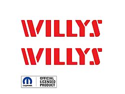 WILLYS Logo; Red (07-26 Jeep Wrangler JK & JL)