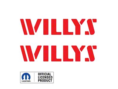 WILLYS Logo; Red (07-25 Jeep Wrangler JK & JL)