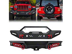Winch Mount Front and Rear Bumper Combo Kit with LED Lights (18-26 Jeep Wrangler JL)