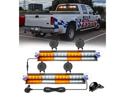 Windshield Dash Strobe Lights; Amber and White (Universal; Some Adaptation May Be Required)