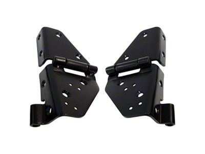 Windshield Hinge Kit; Black (76-95 Jeep CJ7 & Wrangler YJ)