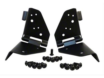 Windshield Hinge Kit; Black (76-95 Jeep CJ5, CJ7 & Wrangler YJ)