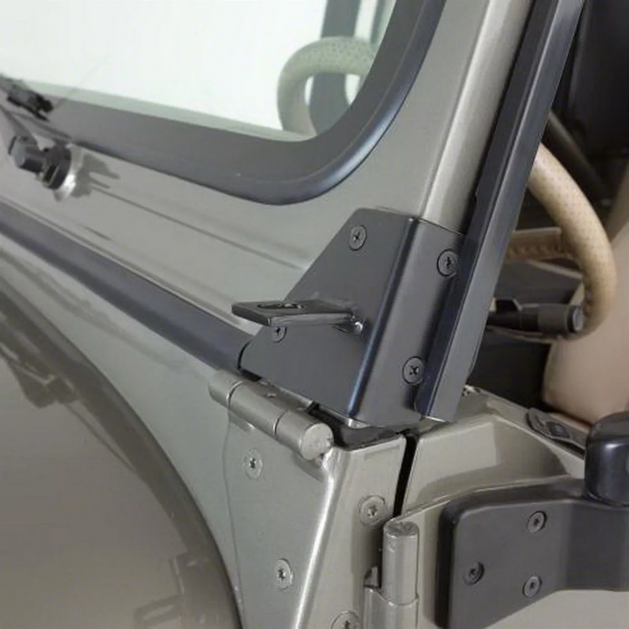 Jeep Wrangler Windshield Hinge Light Mounting Brackets; Black (7695