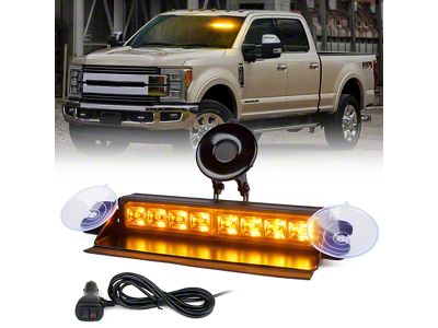 Windshield Strobe Light with Suction Cups; Amber (Universal; Some Adaptation May Be Required)