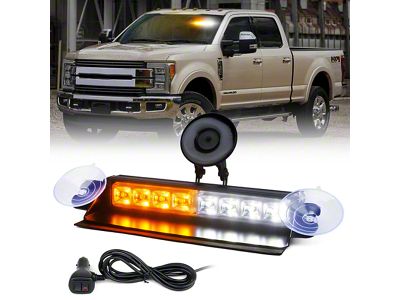 Windshield Strobe Light with Suction Cups; White and Amber (Universal; Some Adaptation May Be Required)