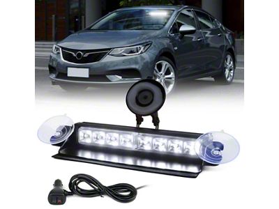Windshield Strobe Light with Suction Cups; White (Universal; Some Adaptation May Be Required)
