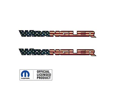 WRANGLER Hood Decal; Distressed American Flag with Black Outline (07-25 Jeep Wrangler JK & JL)
